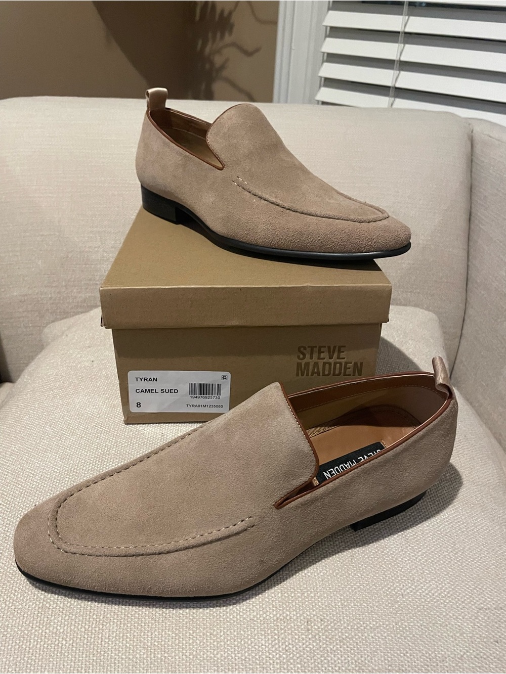 Steve Madden Tan Suede Slip-On Loafers
